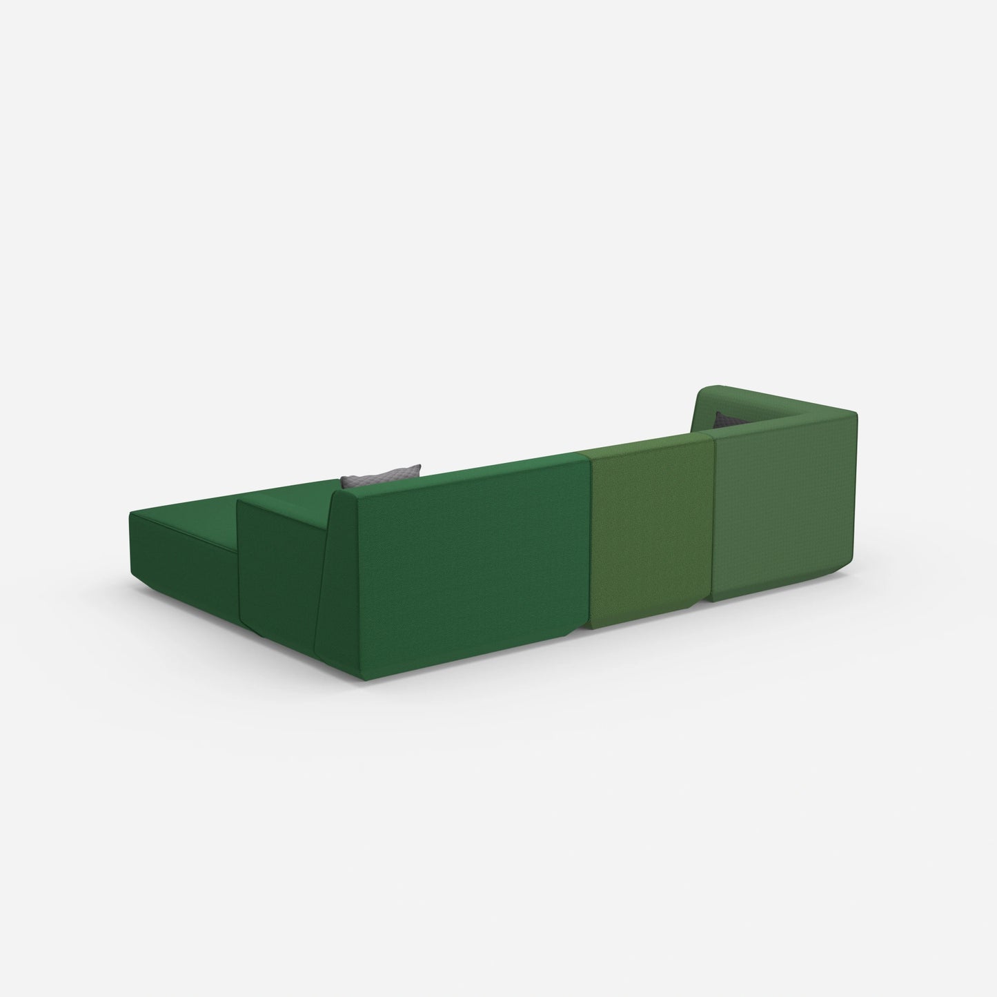 Modulares 3er Sofa mit Ottomane von hinten