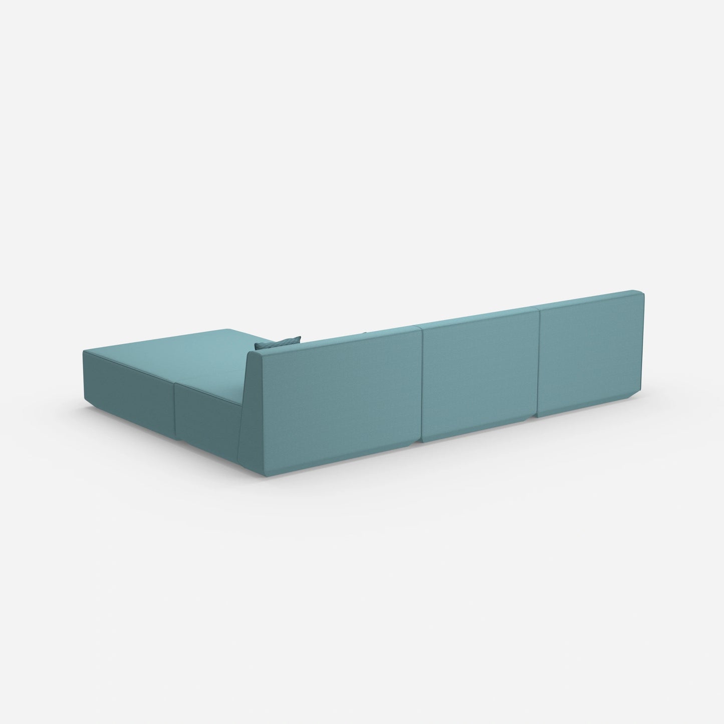 Modulares Ecksofa blau von hinten