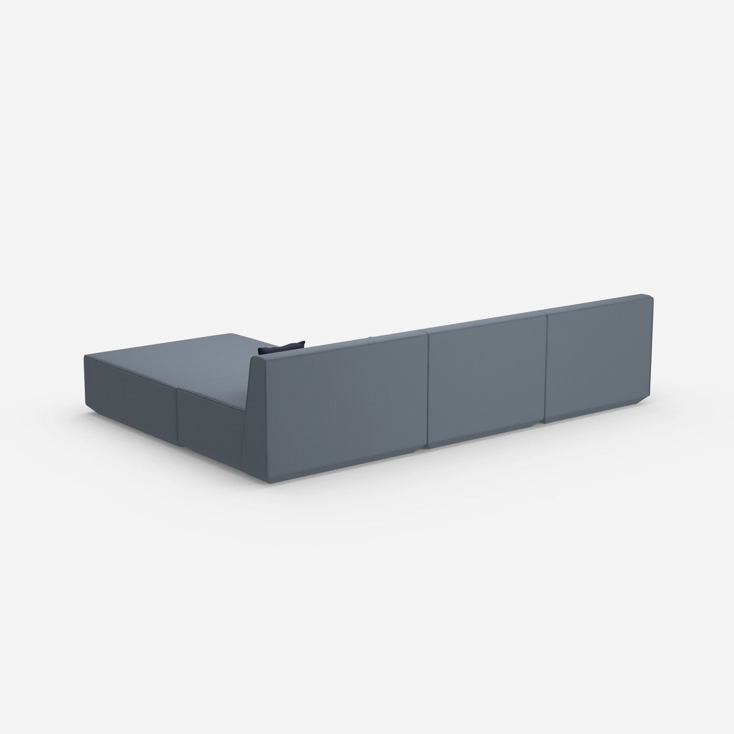 Modulares Ecksofa blau von hinten