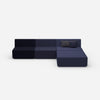 Modulares Ecksofa blau von vorne