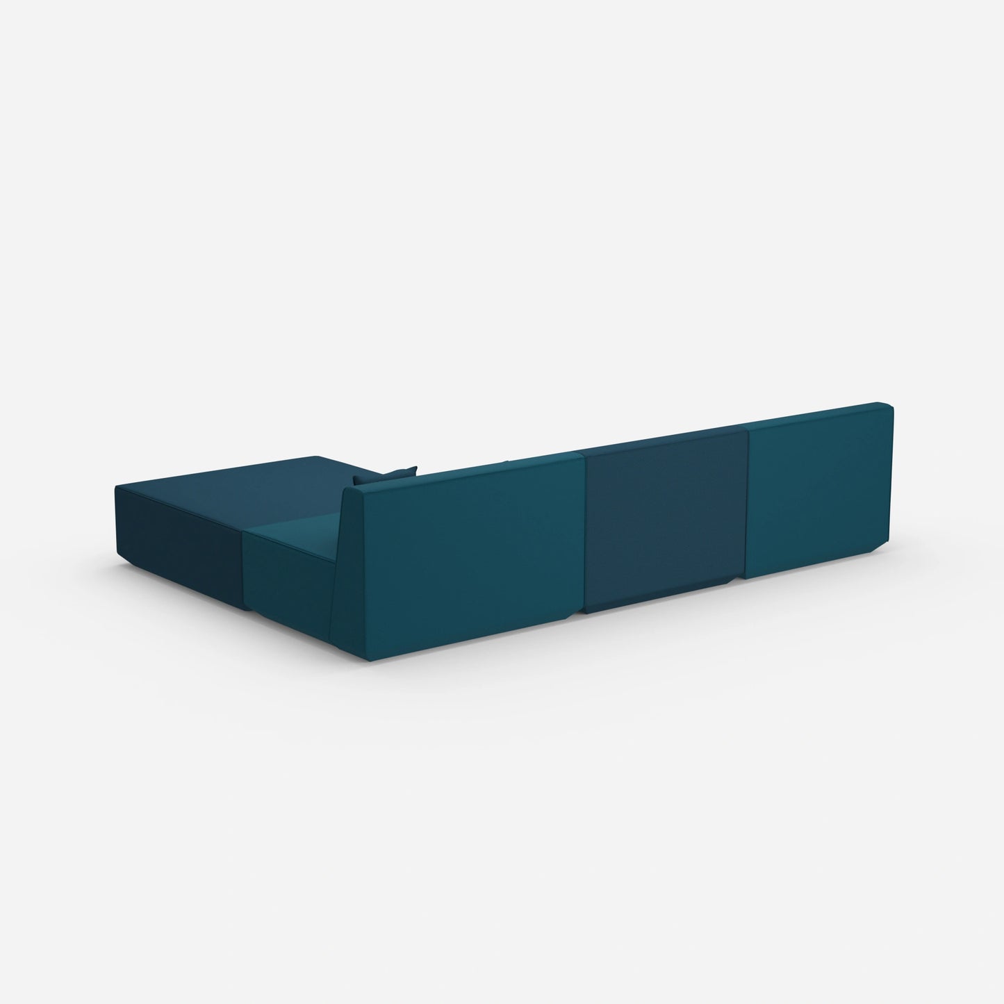 Modulares Ecksofa blau von hinten