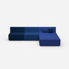 Modulares Ecksofa blau von vorne