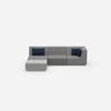 Modulares Ecksofa modern in Grau von vorne