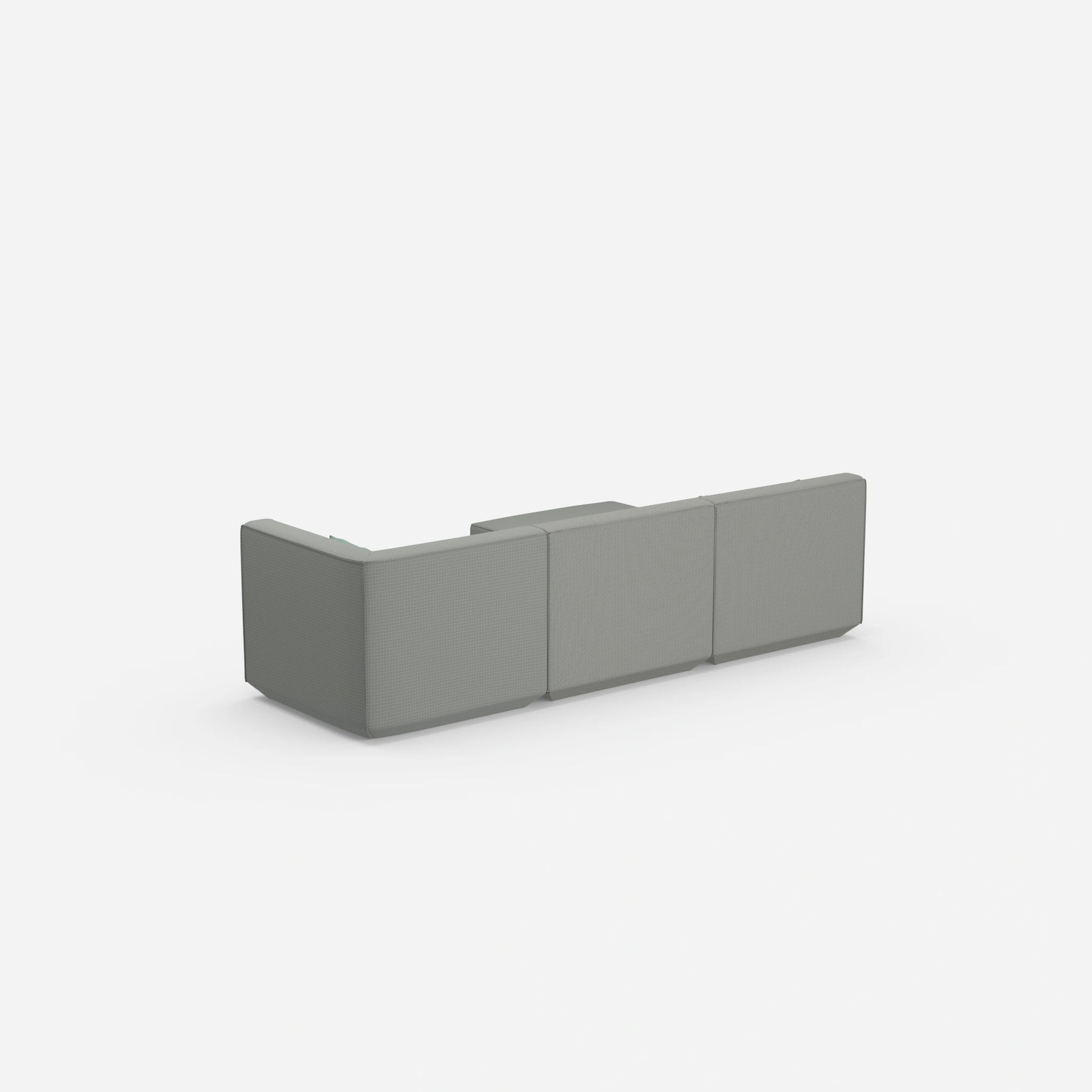 Modulares Ecksofa modern in Grau von hinten