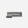 Modulares Ecksofa modern in Grau von vorne