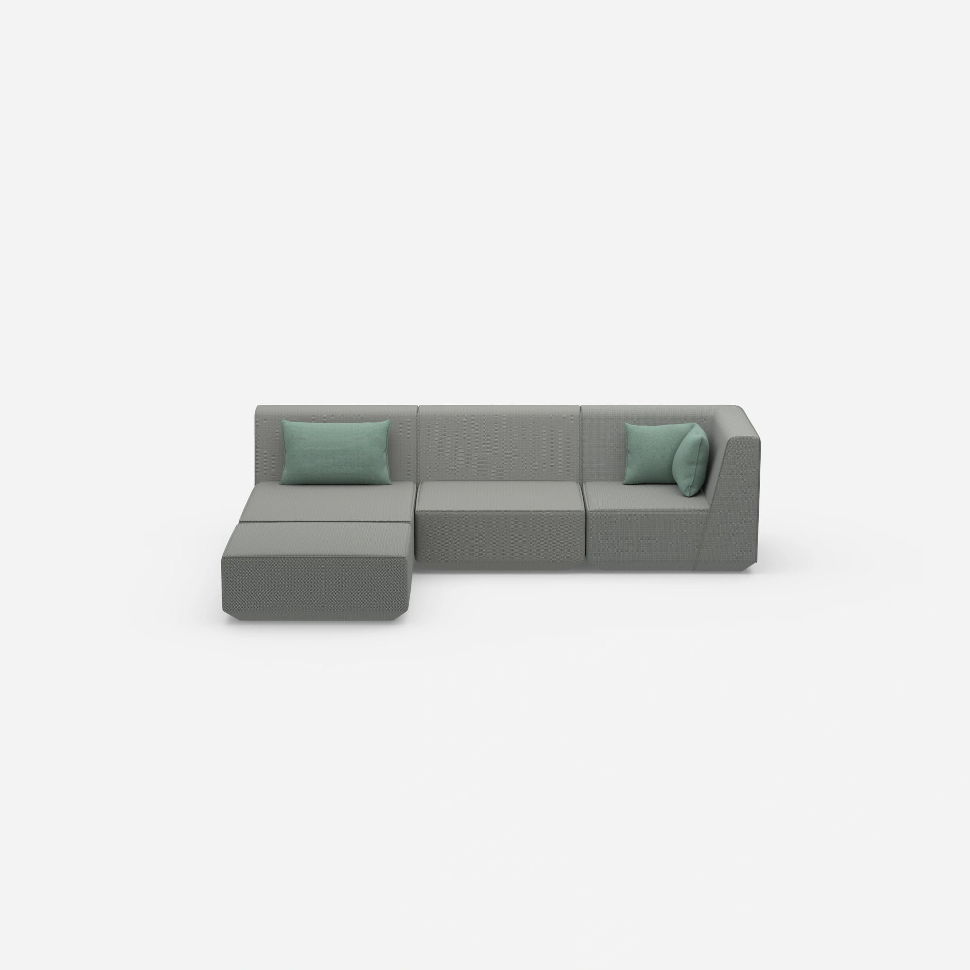 Modulares Ecksofa modern in Grau von vorne