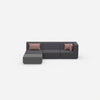 Modulares Ecksofa modern in Grau von vorne