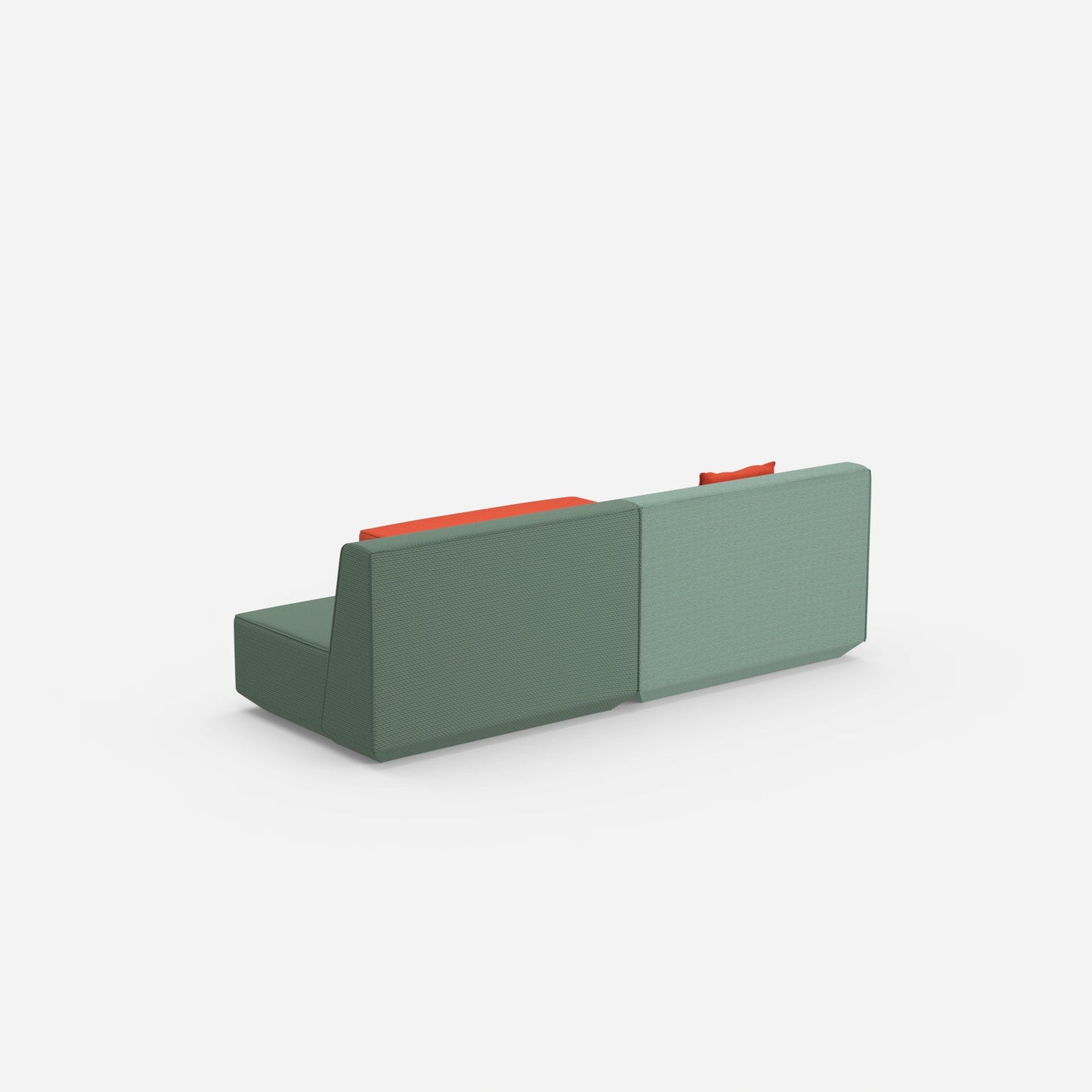 Modulares Ecksofa ohne Armlehne von hinten
