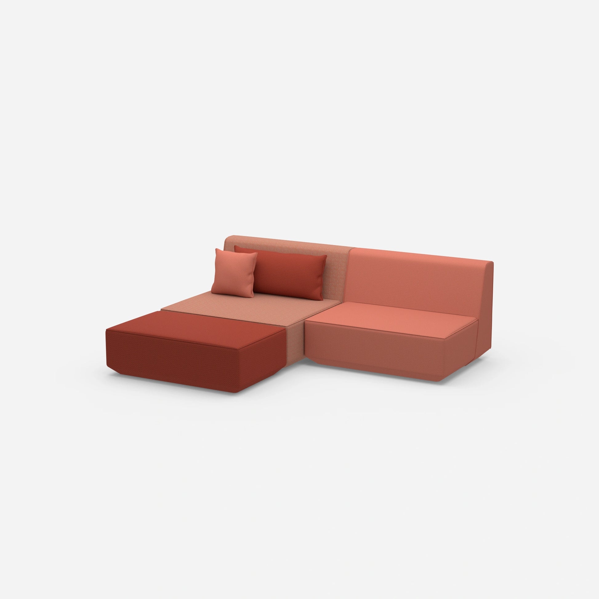 Modulares Ecksofa ohne Armlehne von der Seite