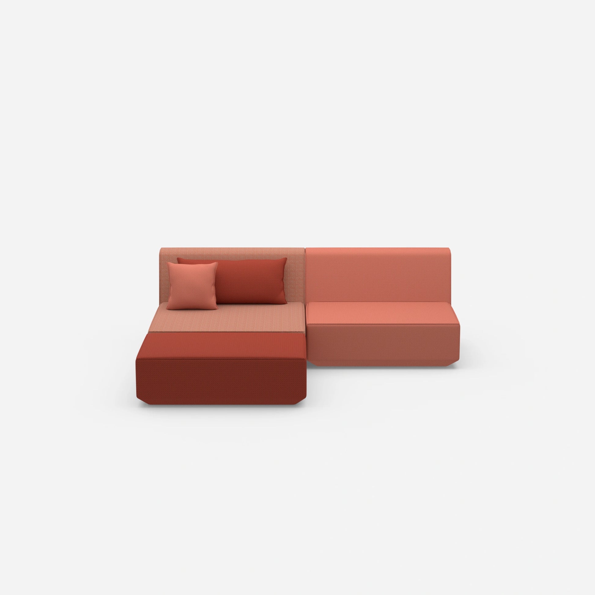 Modulares Ecksofa ohne Armlehne von vorne