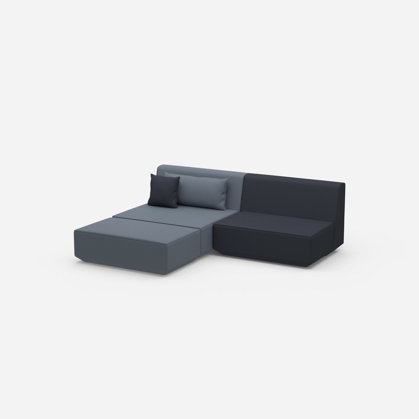 Modulares Ecksofa ohne Armlehne von der Seite