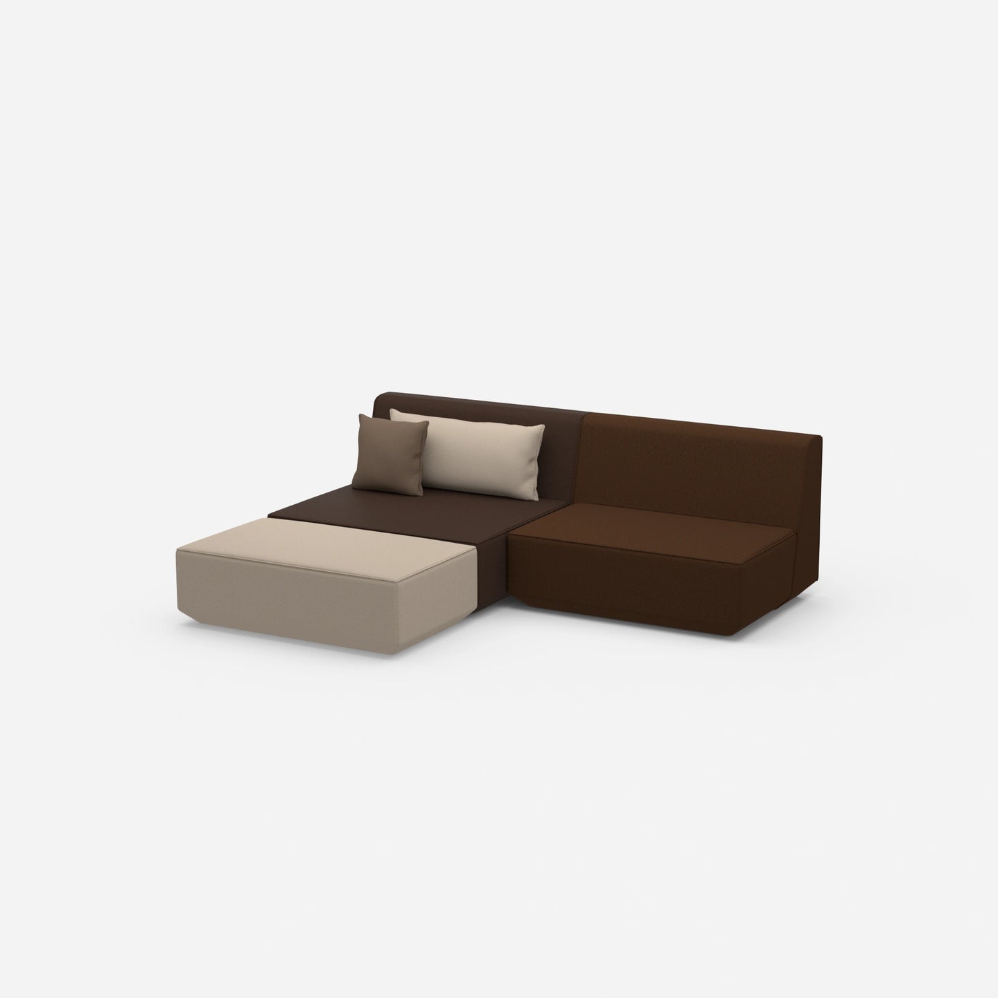 Modulares Ecksofa ohne Armlehne von der Seite