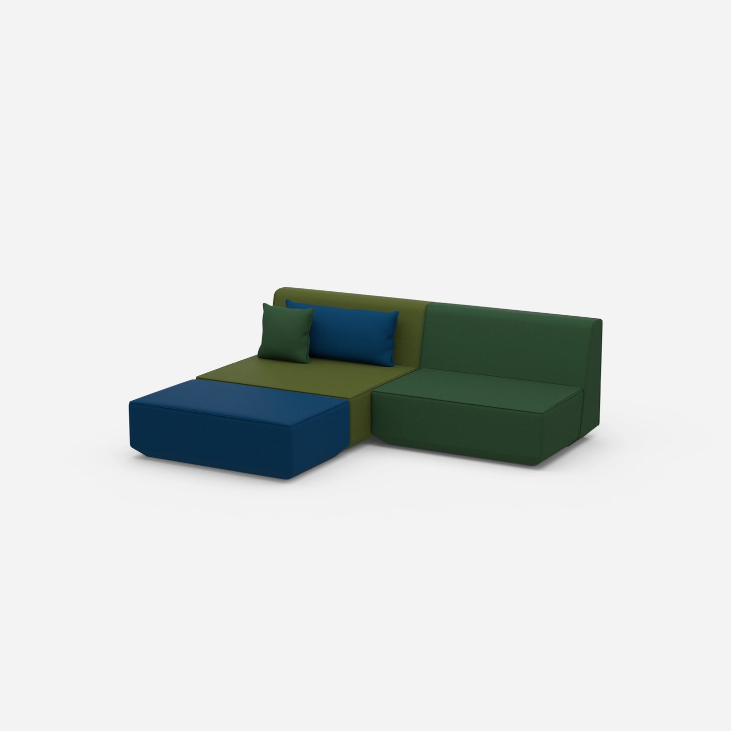 Modulares Ecksofa ohne Armlehne von der Seite