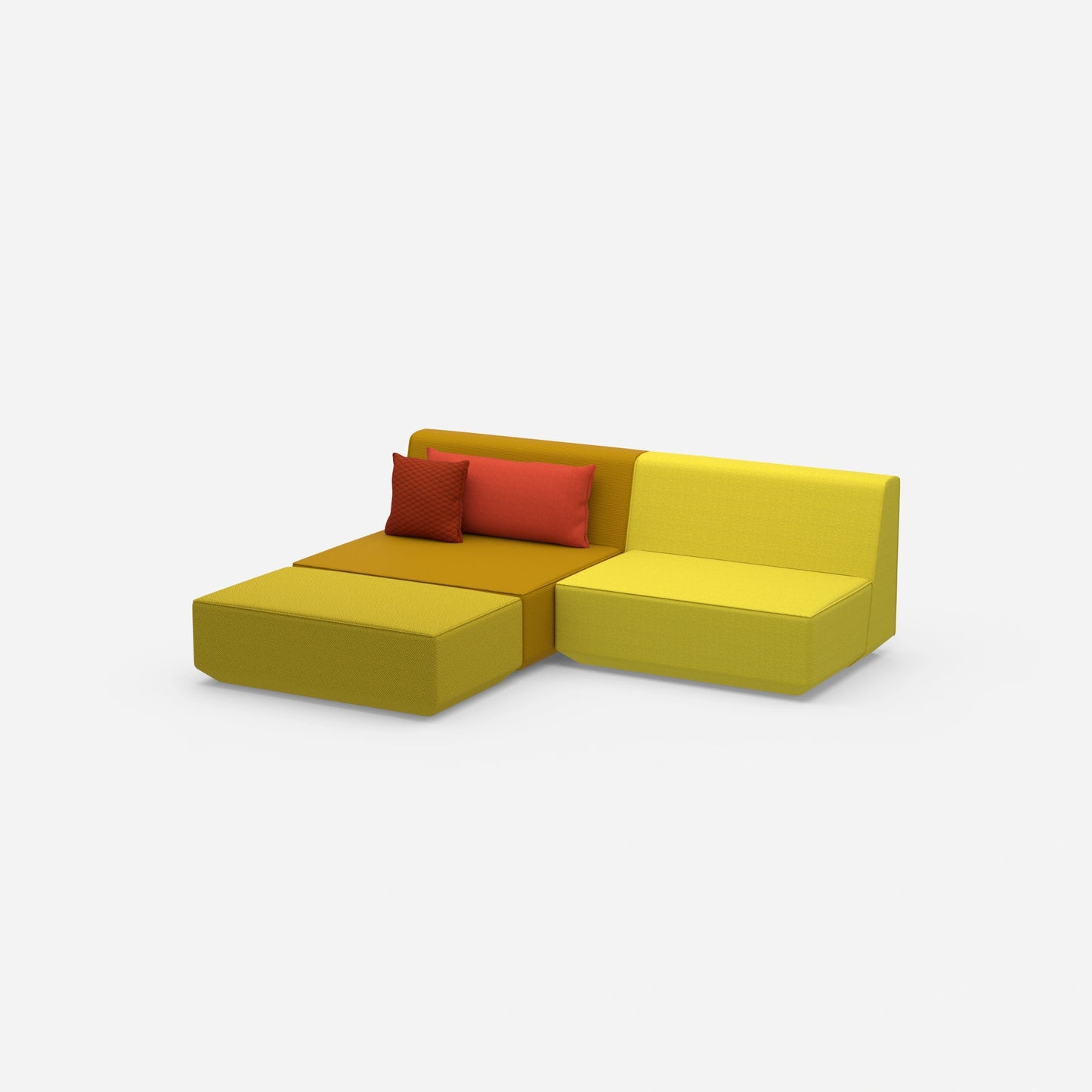 Modulares Ecksofa ohne Armlehne von der Seite