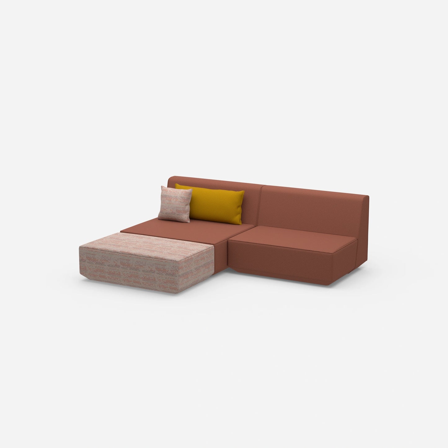 Modulares Ecksofa ohne Armlehne von der Seite