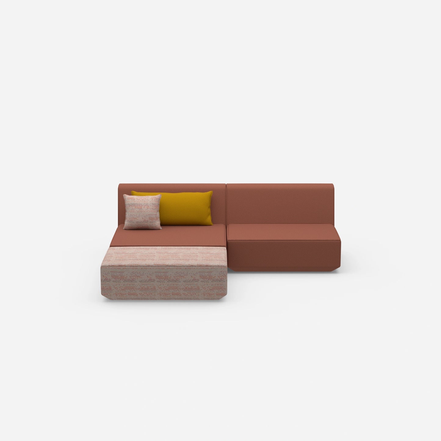 Modulares Ecksofa ohne Armlehne von vorne