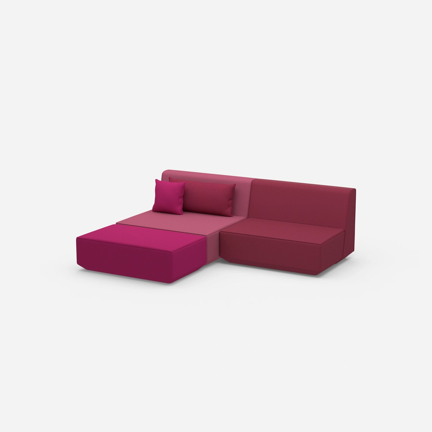 Modulares Ecksofa ohne Armlehne von der Seite