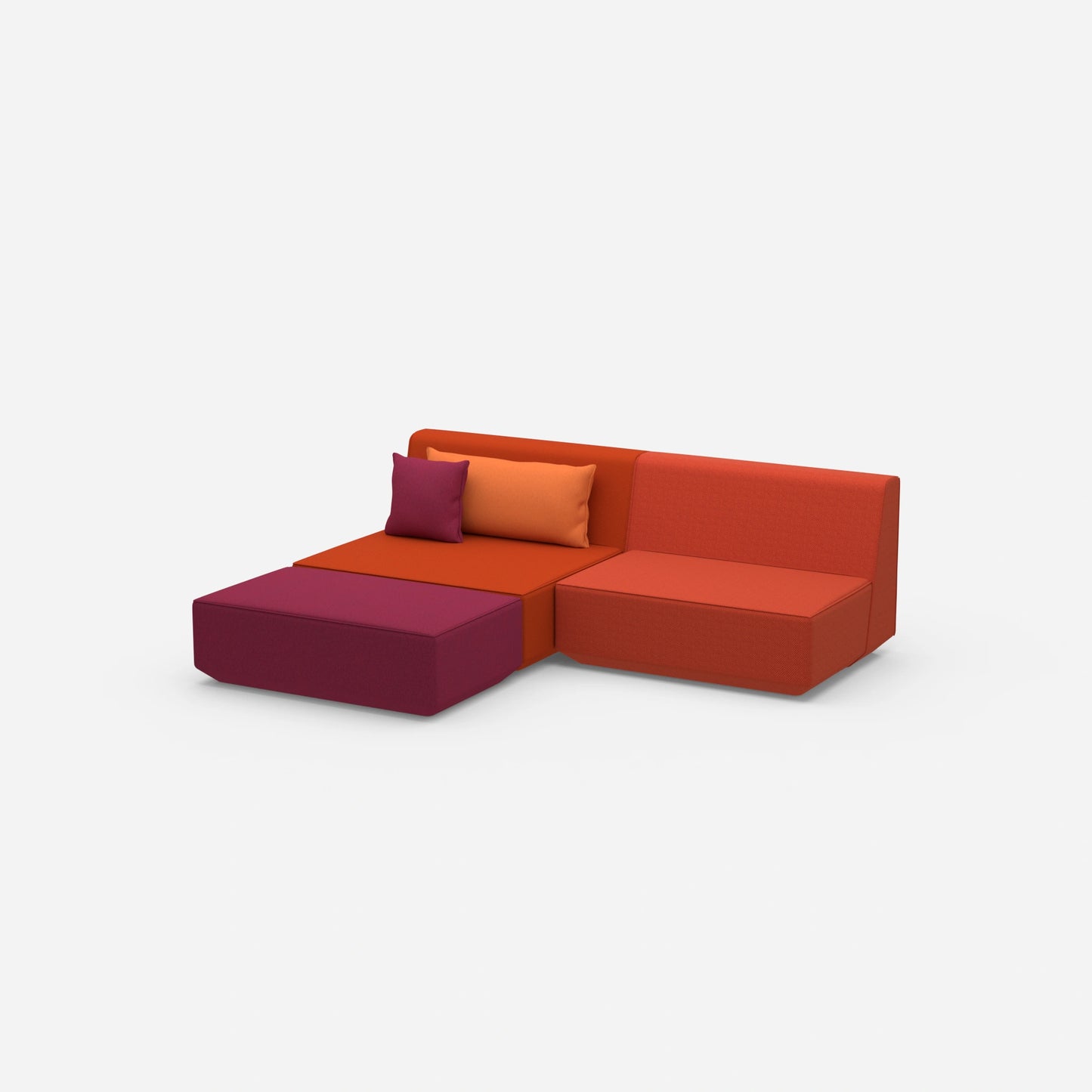 Modulares Ecksofa ohne Armlehne von der Seite