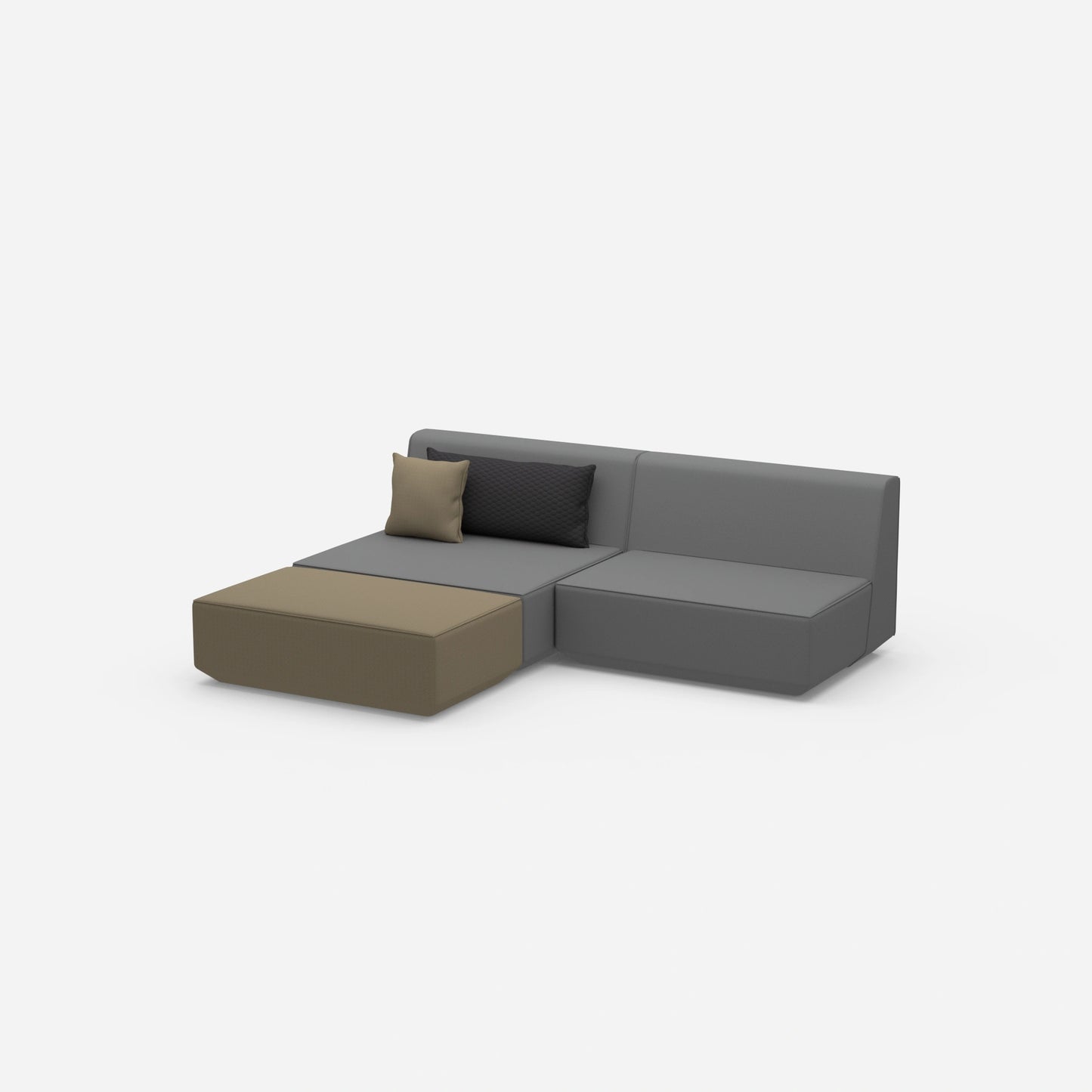 Modulares Ecksofa ohne Armlehne von der Seite