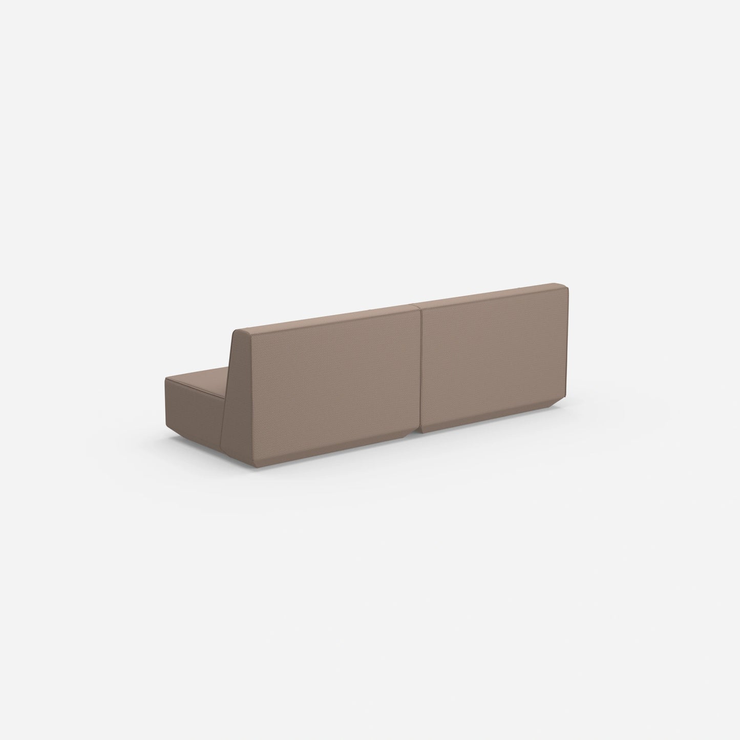 Modulares Sofa 3er in Braun von hinten