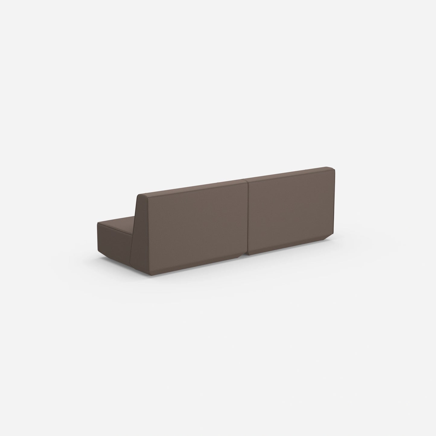 Modulares Sofa 3er in Braun von hinten
