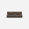 Modulares Sofa 3er in Braun von vorne
