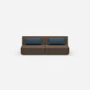 Modulares Sofa 3er in Braun von vorne