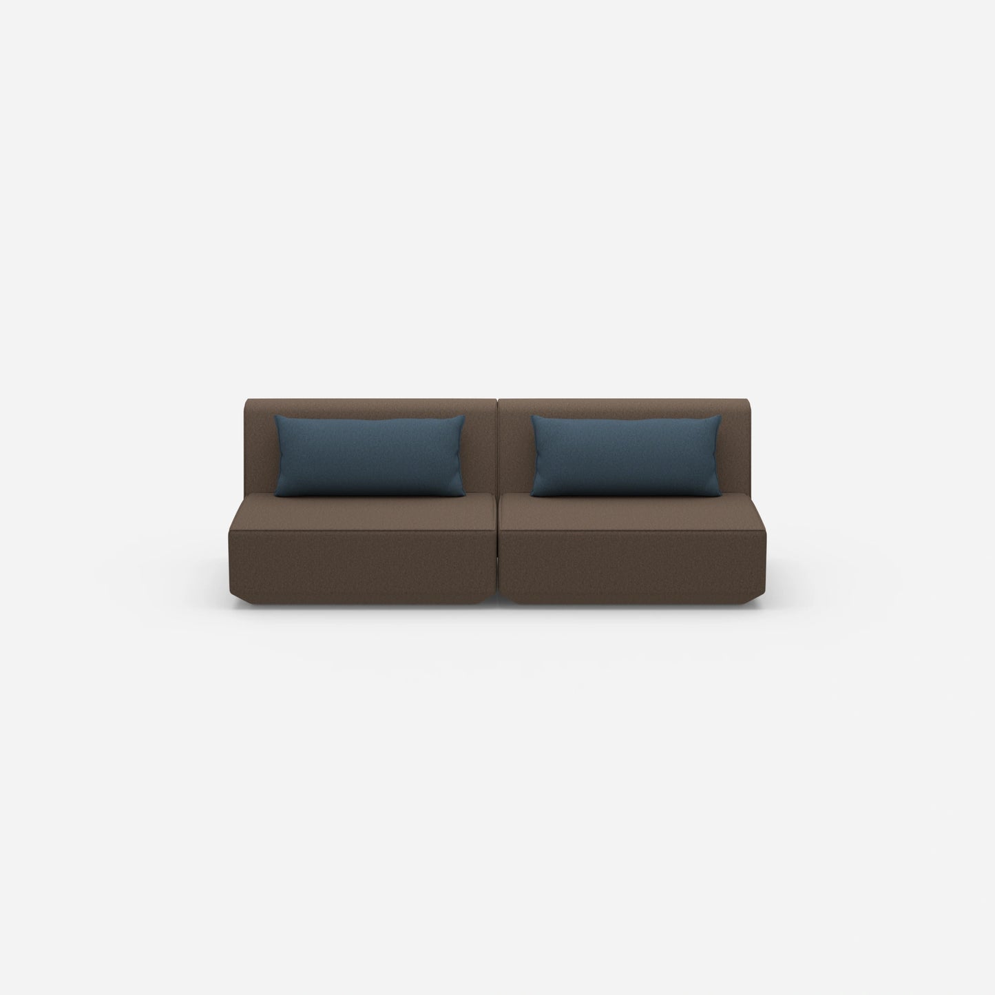 Modulares Sofa 3er in Braun von vorne