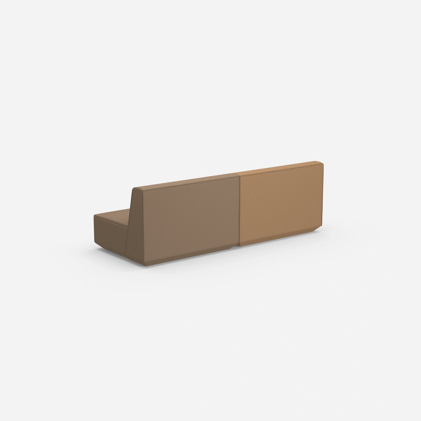 Modulares Sofa 3er in Braun von hinten