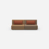 Modulares Sofa 3er in Braun von vorne