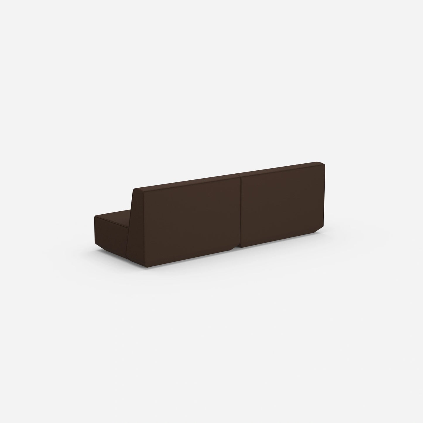 Modulares Sofa 3er in Braun von hinten