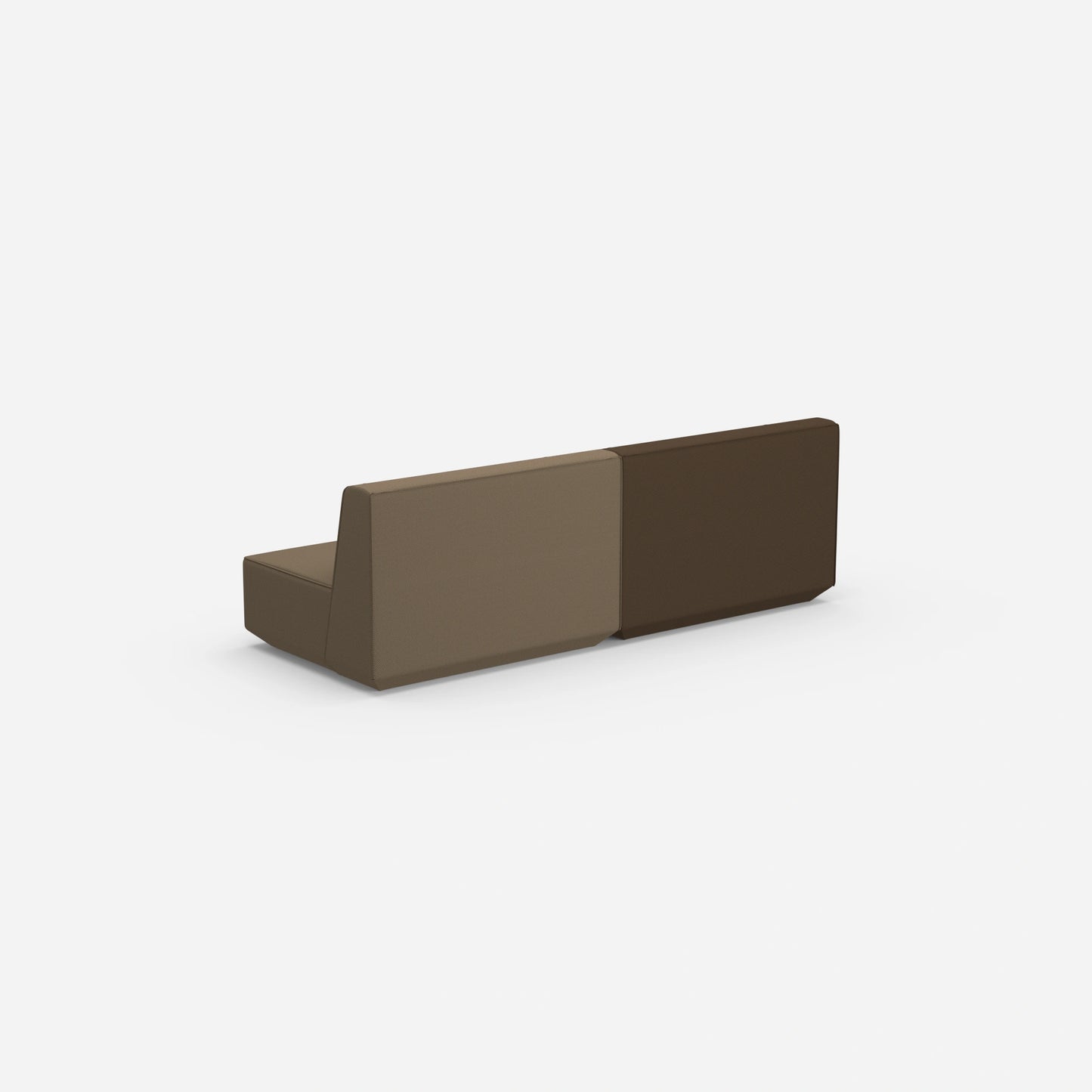 Modulares Sofa 3er in Braun von hinten