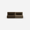 Modulares Sofa 3er in Braun von vorne