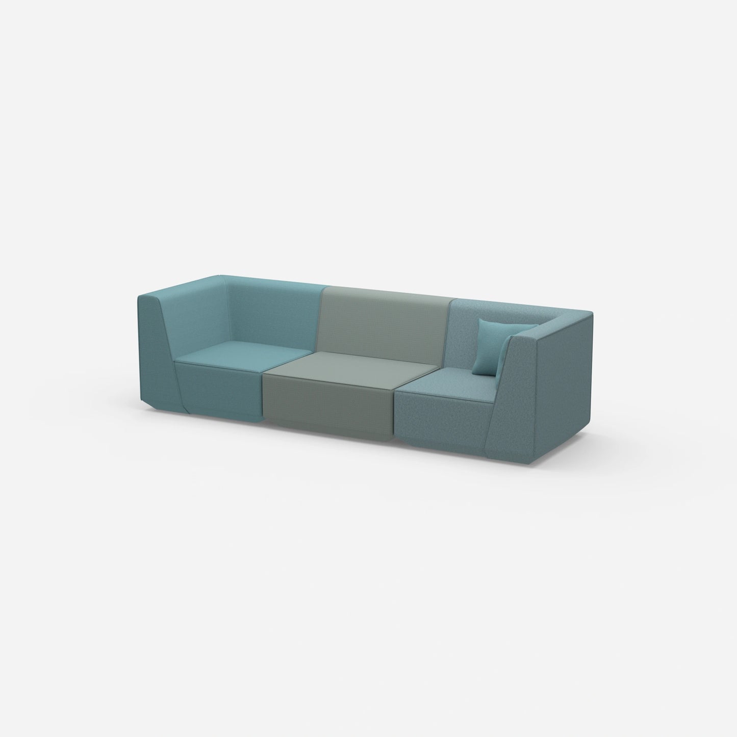 Modulares Sofa in Blau von der Seite