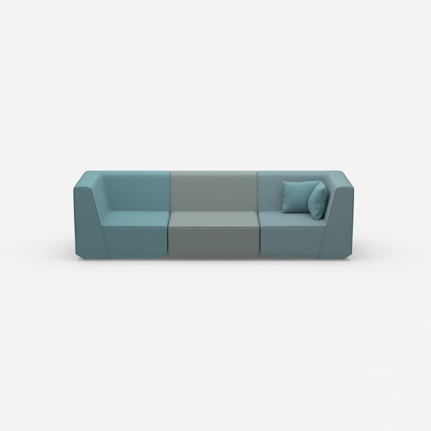 Modulares Sofa in Blau von vorne