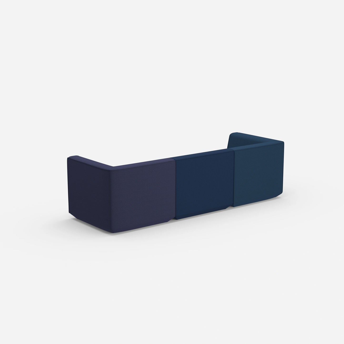 Modulares Sofa in Blau von hinten