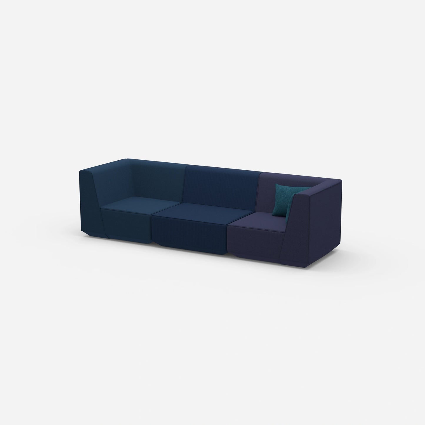 Modulares Sofa in Blau von der Seite