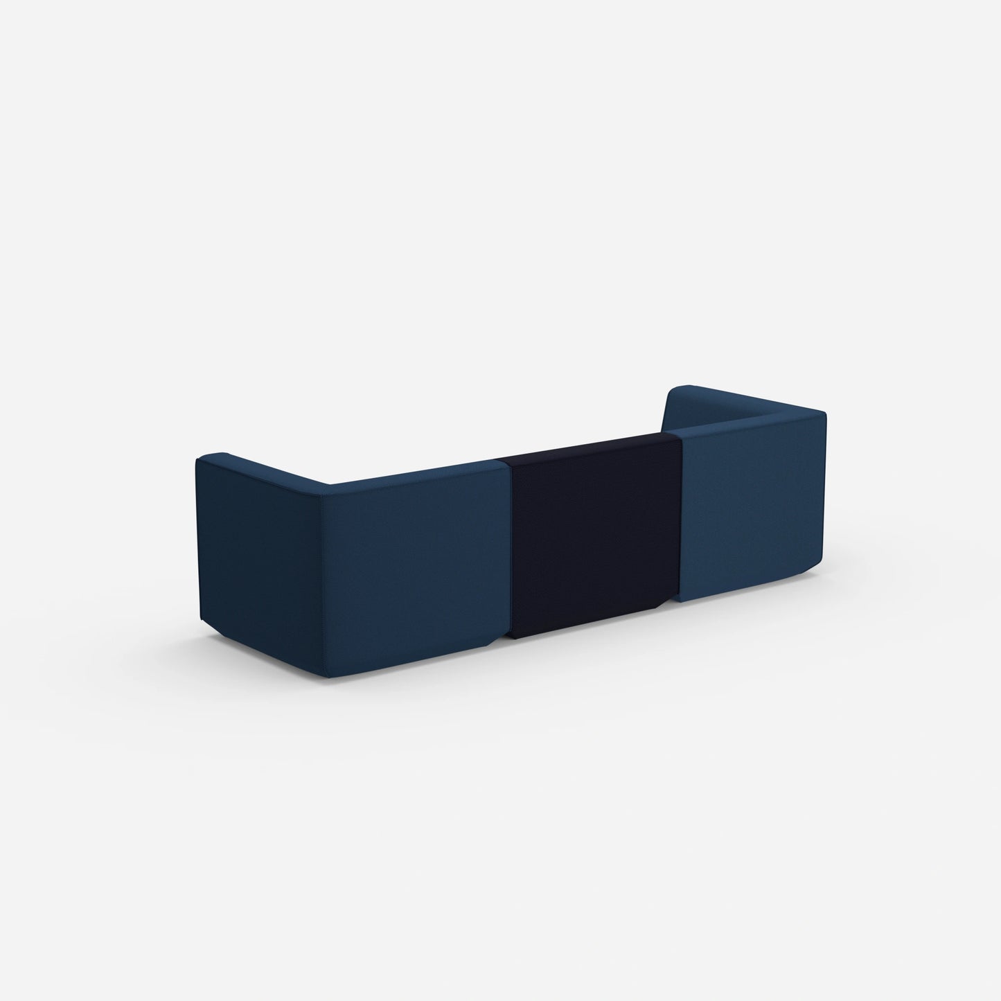 Modulares Sofa in Blau von hinten