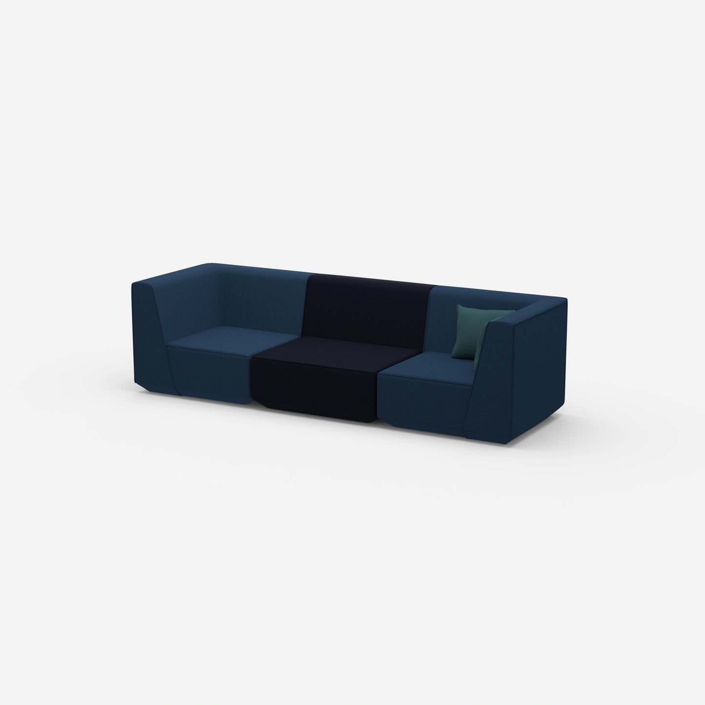 Modulares Sofa in Blau von der Seite