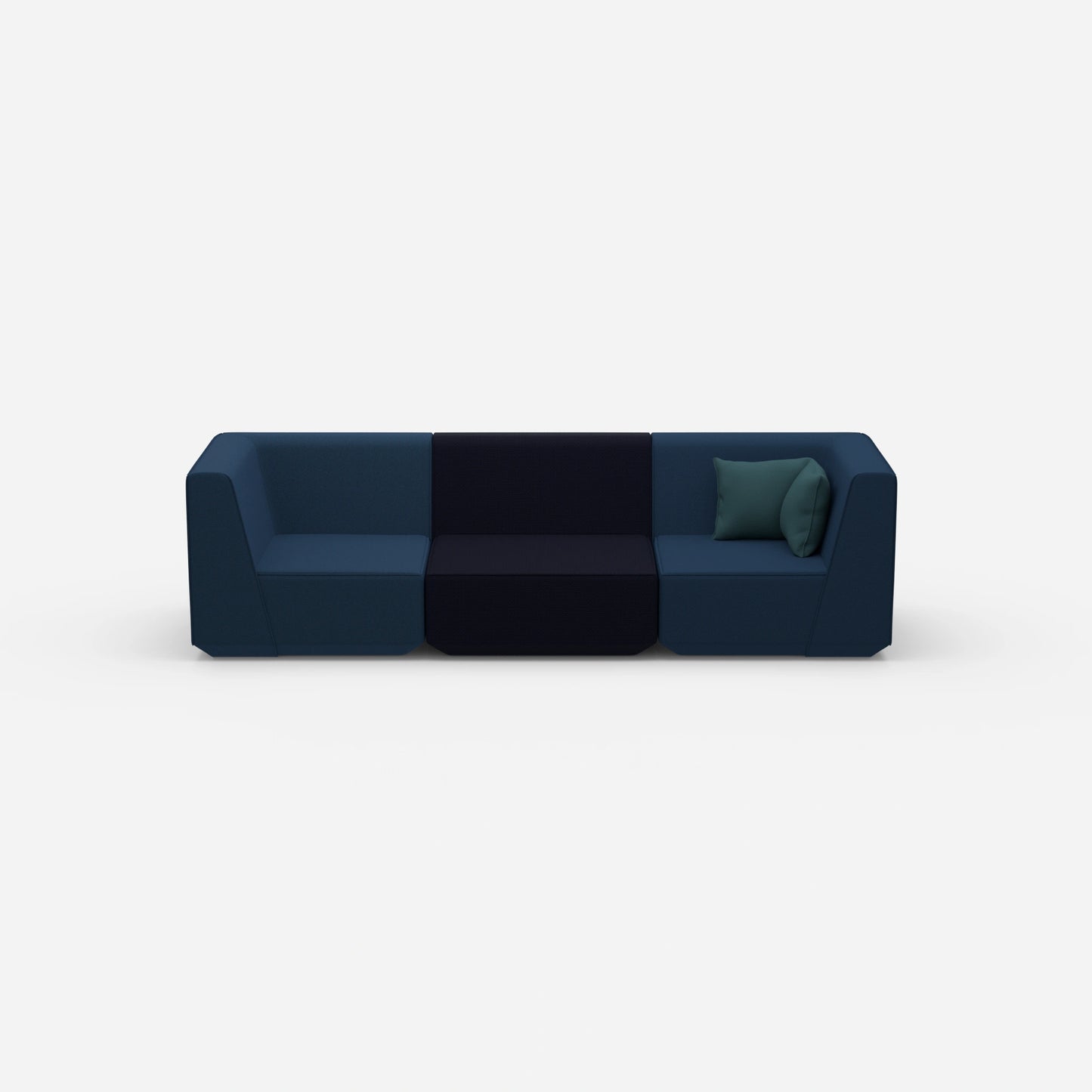 Modulares Sofa in Blau von vorne