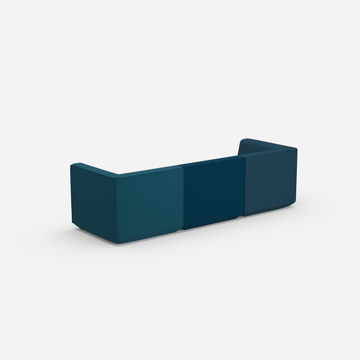 Modulares Sofa in Blau von hinten