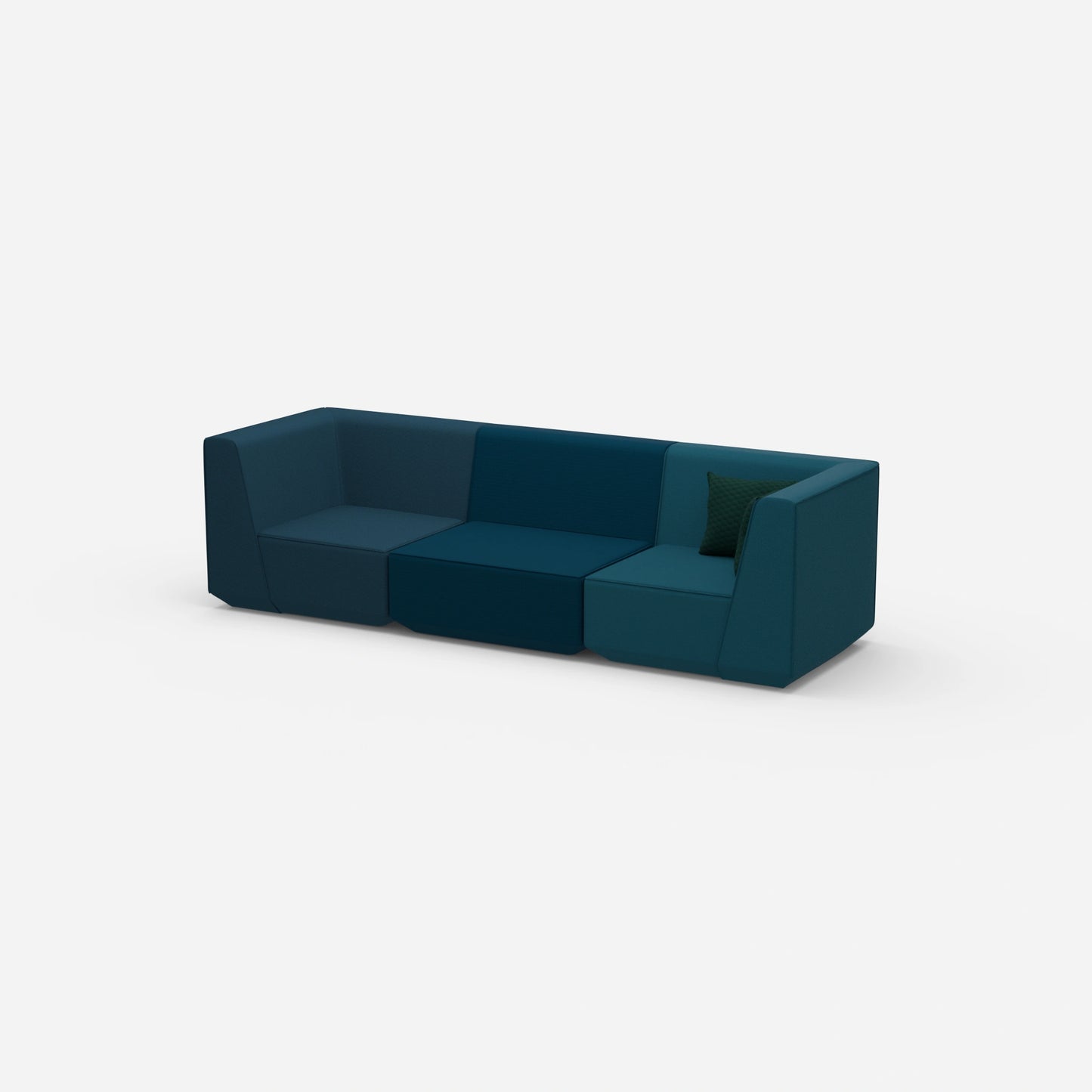 Modulares Sofa in Blau von der Seite