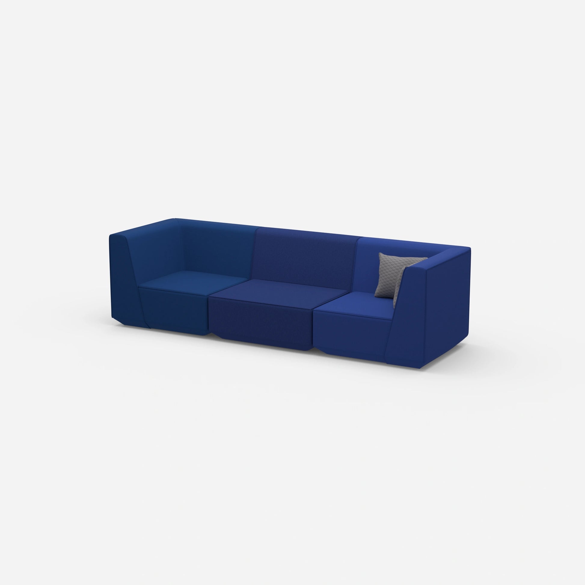 Modulares Sofa in Blau von der Seite