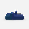 Modulares Sofa in Blau und Grau von vorne