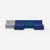 Modulares Sofa in Blau und Grau von vorne
