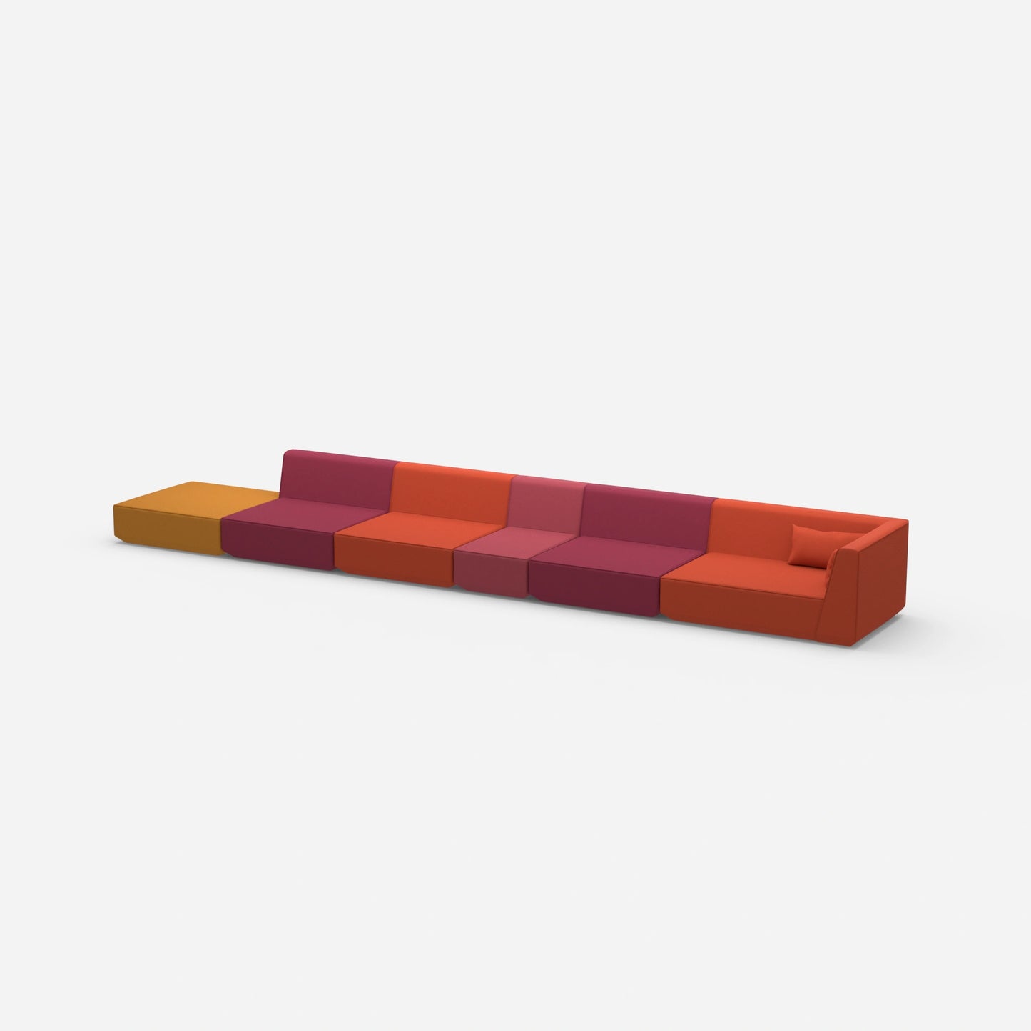 Modulares Sofa minimalistisch von der Seite