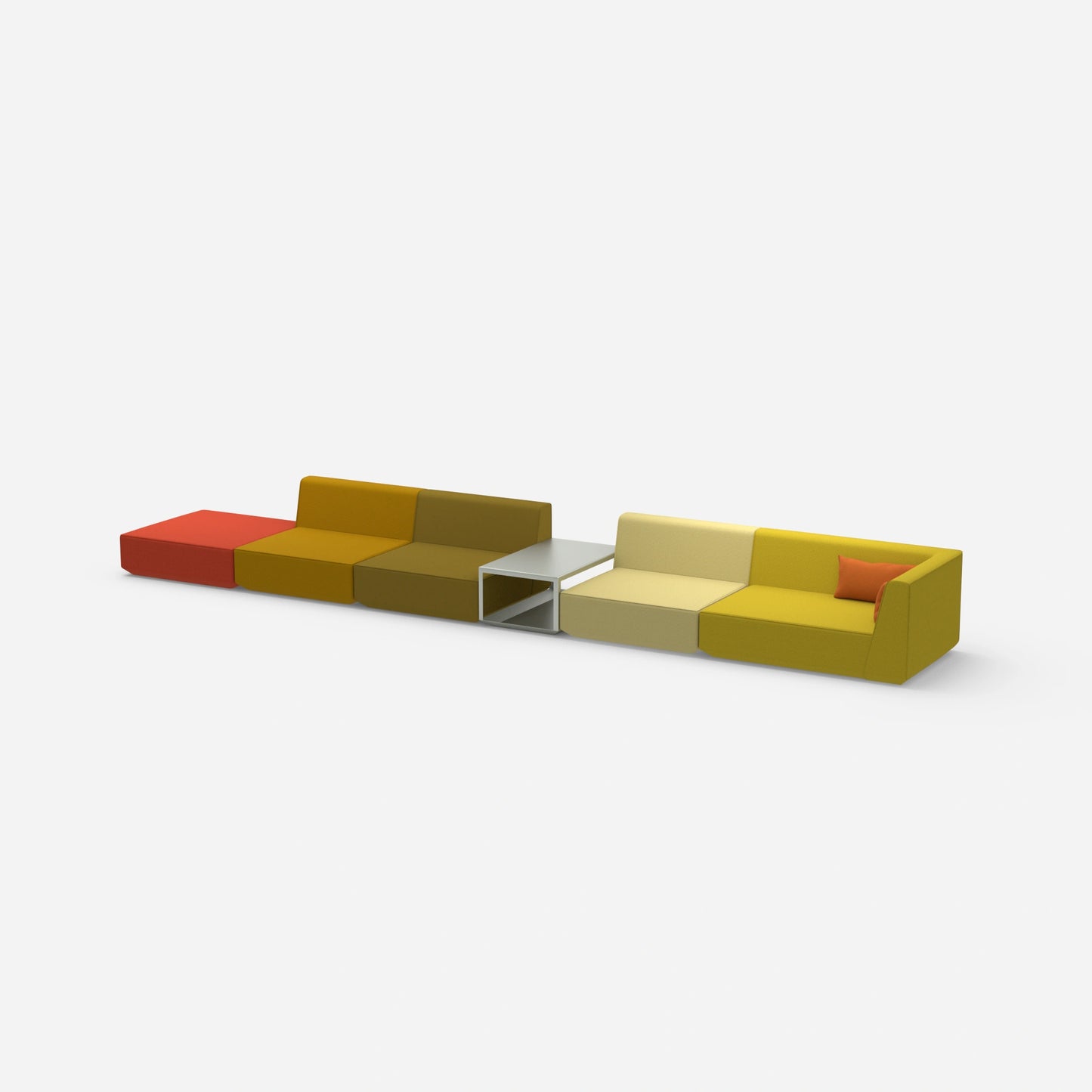 Modulares Sofa minimalistisch von der Seite
