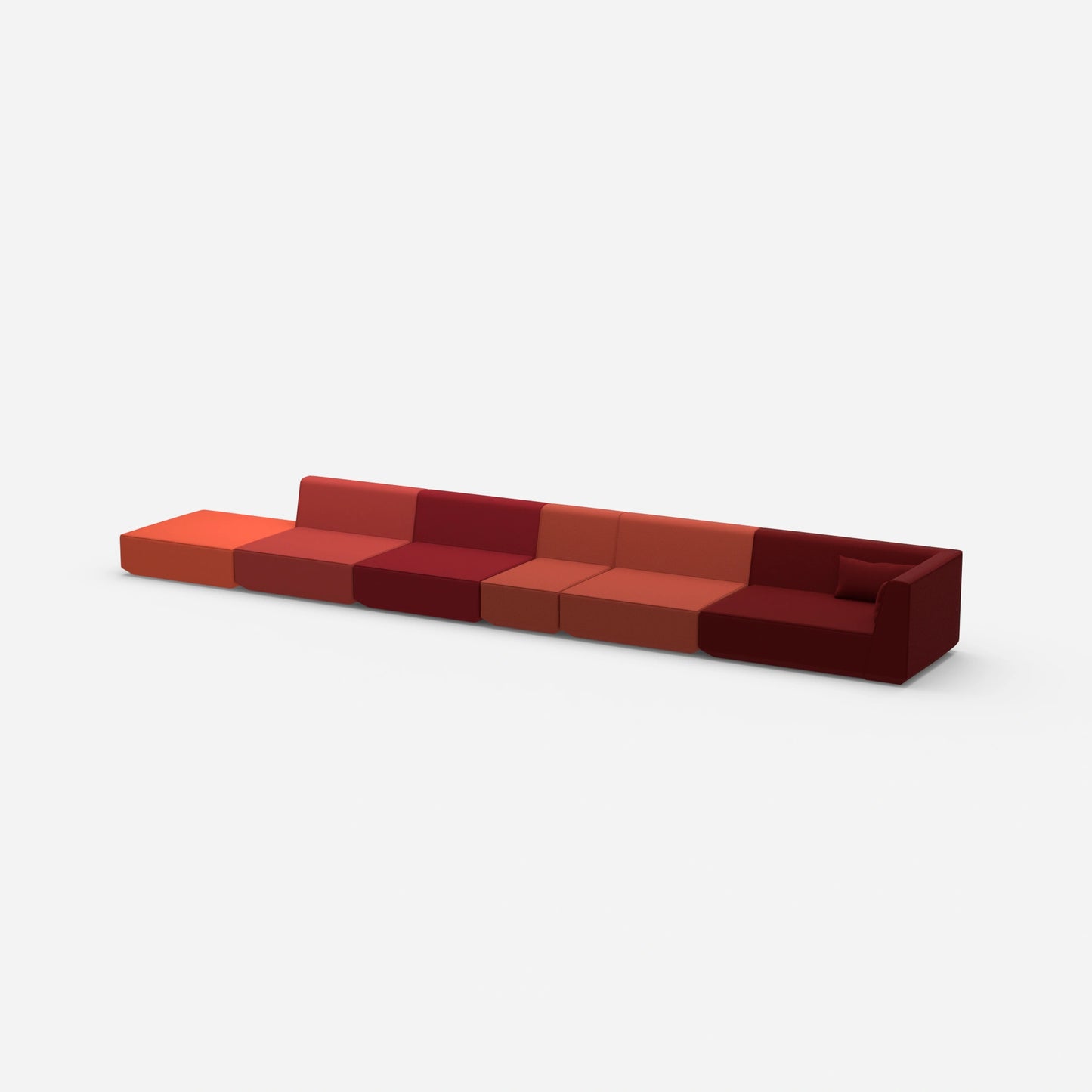Modulares Sofa minimalistisch von der Seite