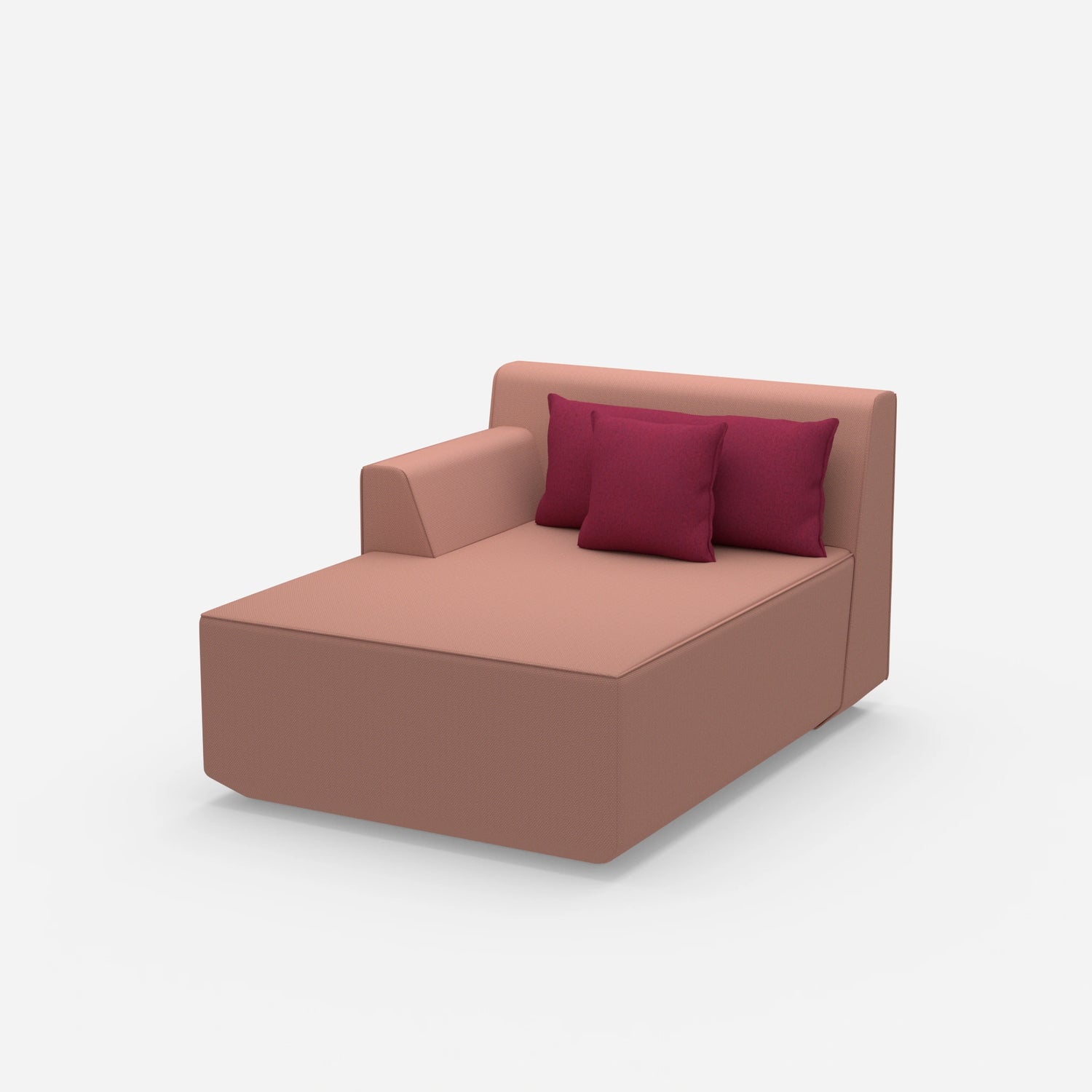 Recamiere in Rosa von der Seite