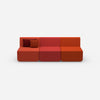 Rote 3 Sitzer Sofas von vorne
